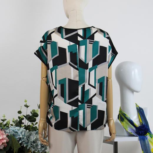 FOCALS女装夏季新款圆领短袖休闲印花T恤上衣20BN062GV 商品图2