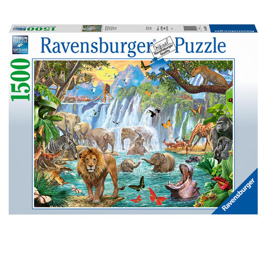 Ravensburger拼图 平面拼图1500片瀑布前的非洲动物RAVC164615 商品图2