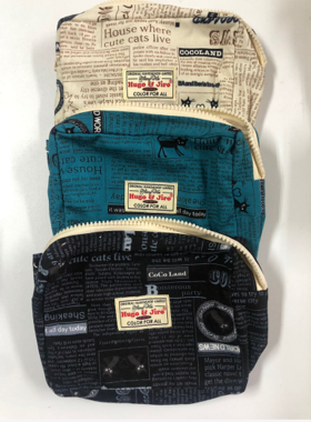 HUJI祤集Motley收纳包插画猫咪刊物