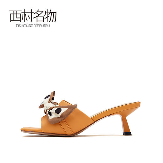 西村名物2021夏季新款拖鞋女外穿平底网红学生一字拖蝴蝶结 商品图1