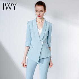 IWY/蓝色职业西装套装简约优雅大气修身工装不对称设计名媛通勤OL
C1117+P1117