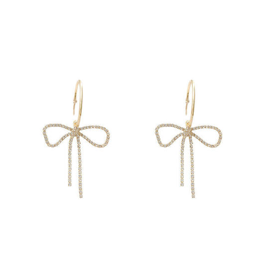 【C圈设计感】925银耳钉女蝴蝶结耳坠复古新品款耳环耳饰时尚饰品 商品图4