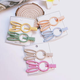 【兔猫耳朵夹】莫兰迪边夹儿童发夹女一字发卡头饰品时尚饰品