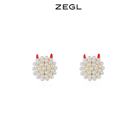 ZEGL本命年小牛耳钉简约女小巧适合过年的耳环高级感925银针耳饰 商品图3