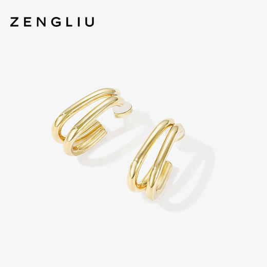 ZENGLIU弧形耳钉简约耳圈女ins冷淡风气质网红耳环925银针耳饰品 商品图4