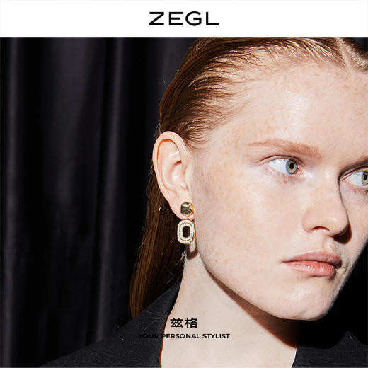 ZEGL不规则耳钉女高级感复古气质仿珍珠耳坠耳环925银针网红耳饰 商品图3