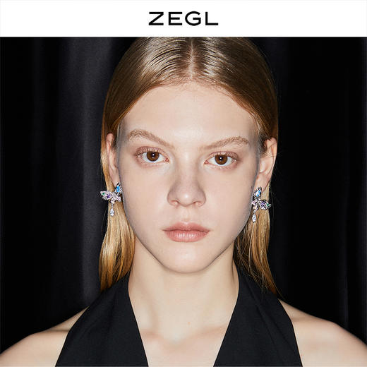 ZEGL设计师法式复古蝴蝶耳钉女高级感气质耳环925银针网红耳饰品 商品图3