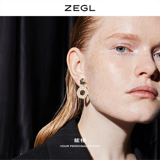 ZEGL不规则耳钉女高级感复古气质仿珍珠耳坠耳环925银针网红耳饰 商品图1