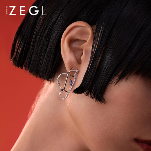 ZEGL设计师马术系列金戈铁马耳环女2021年新款潮耳钉925银针耳饰 商品图1