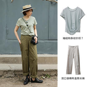 袖结构条纹针织T212SY077