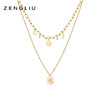 ZENGLIU设计师小雏菊双层硬币项链女ins冷淡风小众叠戴多层锁骨链 商品缩略图1