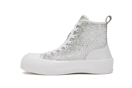 西村名物2021秋新款高帮街头球鞋运动板鞋网红国潮休闲鞋女X21DS43411 商品图2