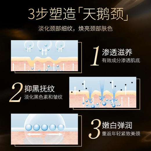 【买3发5,买4发7】玻色因扶纹美颈提拉塑颜面膜 淡化颈纹提拉紧致颈部除皱亮白V脸多效合一 3片/盒 商品图4