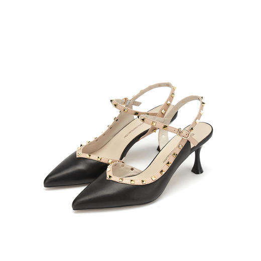 21年夏季新款包头凉鞋尖头铆钉凉鞋后空女凉鞋T21AH15871 商品图0