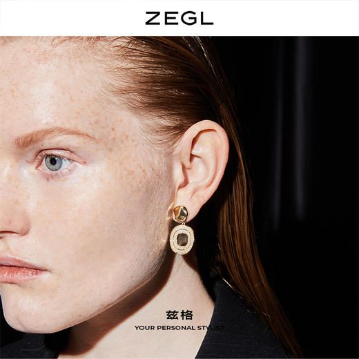 ZEGL不规则耳钉女高级感复古气质仿珍珠耳坠耳环925银针网红耳饰 商品图2