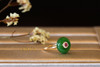 18K玫瑰金和田玉（碧玉）镶钻戒指   /平安扣12*4.5mm/阳绿 商品缩略图2
