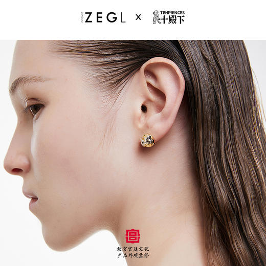 ZEGL 故宫宫廷文化系列IP十殿下合作款上新925银瑞兽耳钉女潮耳环 商品图0