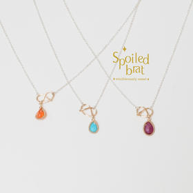 spoiledbrat jewelry小咸水面包金银配彩色宝石项链