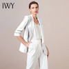 IWY/白色女西装套装短袖职业装时尚气质面试通勤正装修身工作西服
212061C1+212072P1（白） 商品缩略图1