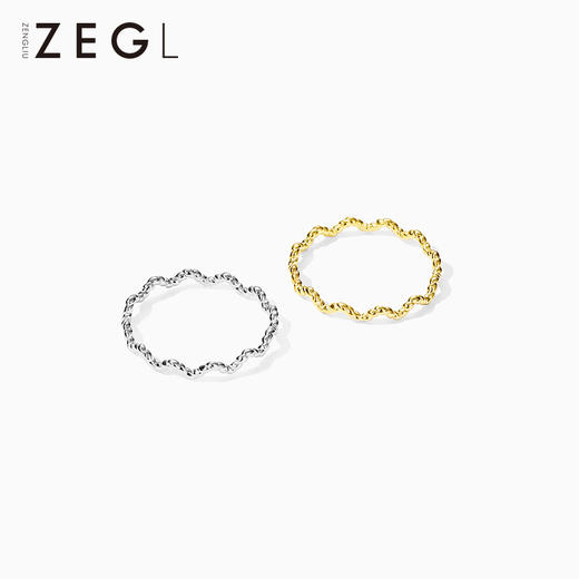 ZEGL随形波浪素圈麻花戒指女925纯银高级感指环时尚网红食指戒子 商品图2