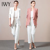 IWY/白色女西装套装短袖职业装时尚气质面试通勤正装修身工作西服
212061C1+212072P1（白） 商品缩略图4