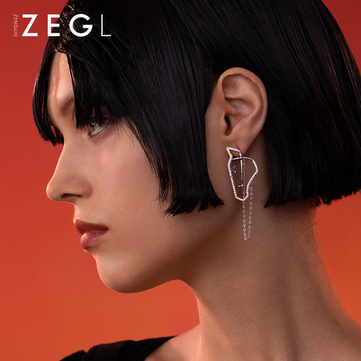 ZEGL设计师马术系列金戈铁马耳环女2021年新款潮耳钉925银针耳饰 商品图2