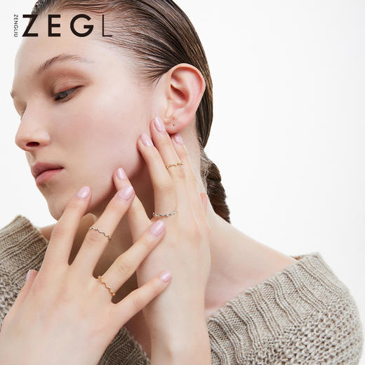 ZEGL随形波浪素圈麻花戒指女925纯银高级感指环时尚网红食指戒子 商品图4