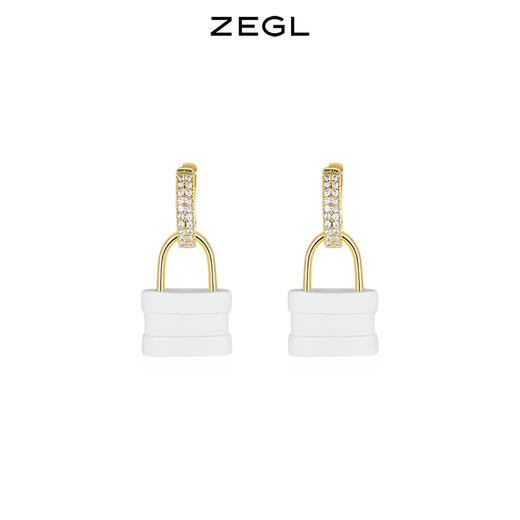ZEGL可爱卡通小锁耳环女小众设计感简约耳扣耳钉耳坠复古网红耳饰 商品图3