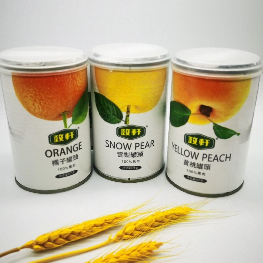 政轩罐头黄桃橘子雪梨425克