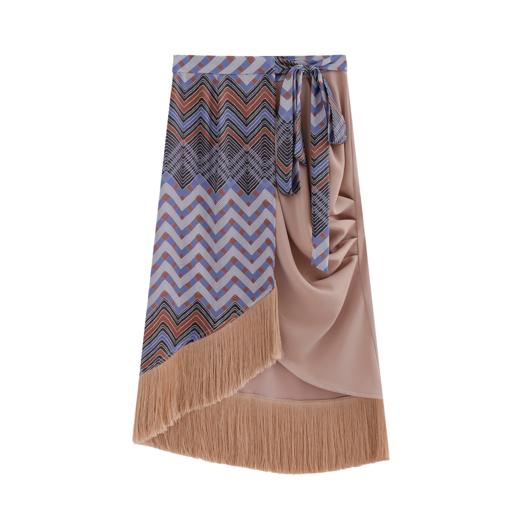 THE FABRIC UNION「海上梦旅」系列服装 胸前系带针织上衣 印花系带针织裹裙 商品图4