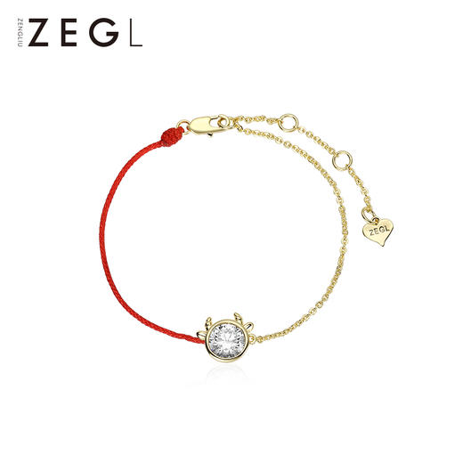 ZEGL设计师925银牛年本命年红绳手链女ins小众设计手绳个性手饰品 商品图0