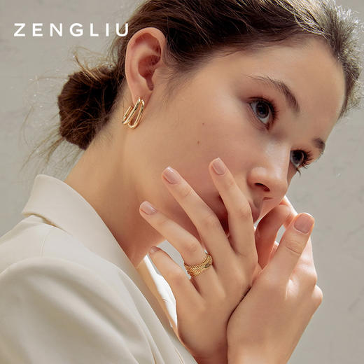 ZENGLIU弧形耳钉简约耳圈女ins冷淡风气质网红耳环925银针耳饰品 商品图3