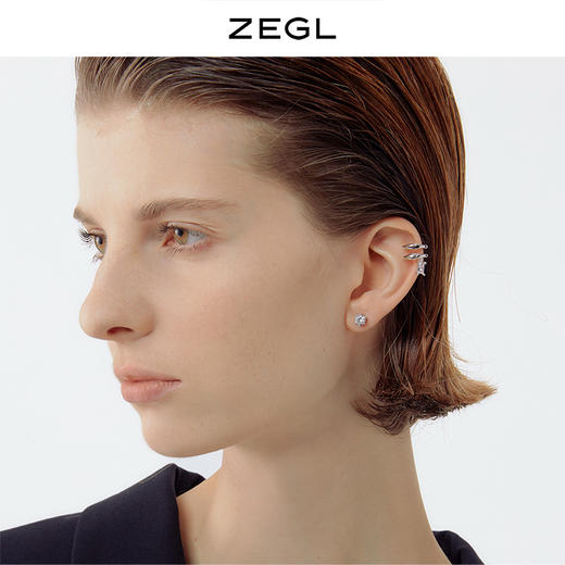 ZEGL设计师925银耳夹女无耳洞女耳骨夹耳环2021年新款潮时尚耳饰 商品图2