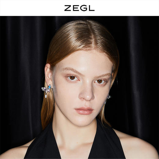 ZEGL设计师法式复古蝴蝶耳钉女高级感气质耳环925银针网红耳饰品 商品图2