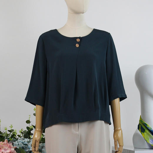 FOCALS女装夏季新款纯色圆领百搭通勤T恤上衣RGBN292G7 商品图0