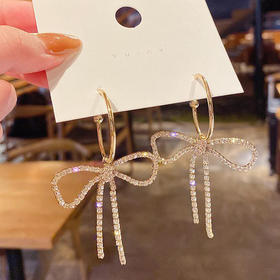 【C圈设计感】925银耳钉女蝴蝶结耳坠复古新品款耳环耳饰时尚饰品