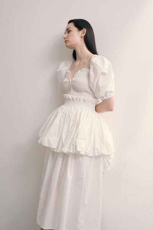 Puff-Sleeve Tiered Dress suit 商品图8