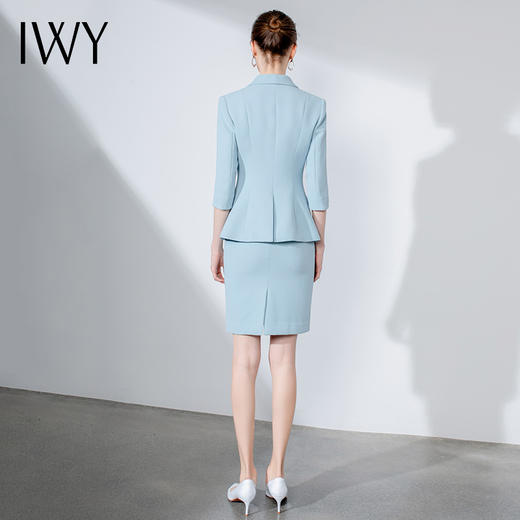IWY/小西服套装女韩版蓝色休闲时尚修身职业装气质女神范
C1117+S1117 商品图3