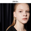 ZEGL金色环扣耳环耳扣女2021年新款潮法式复古耳钉小众网红耳饰品 商品缩略图1