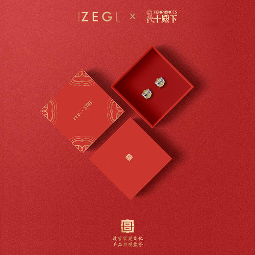 ZEGL 故宫宫廷文化系列IP十殿下合作款上新925银瑞兽耳钉女潮耳环 商品图3
