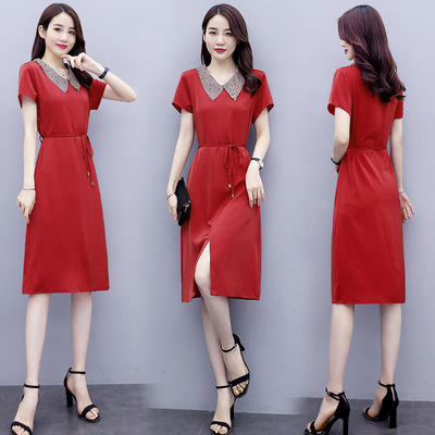 WZNH-CSGE208-1连衣裙时尚潮流舒适短袖2021年夏季中长款个性优雅 商品图3