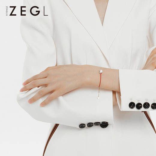 ZEGL设计师925银牛年本命年红绳手链女ins小众设计手绳个性手饰品 商品图2