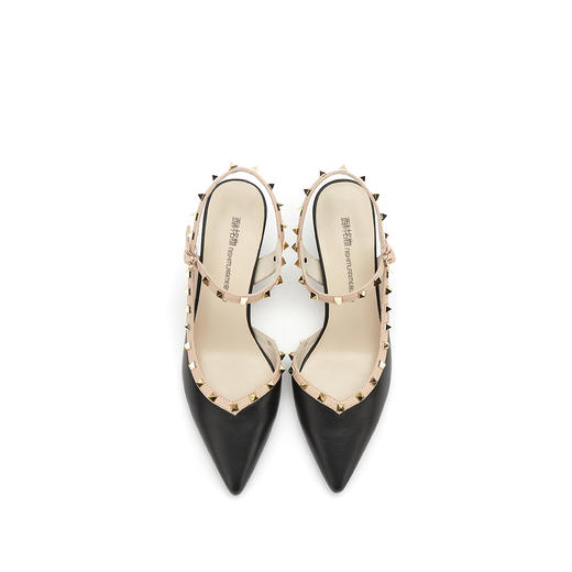 21年夏季新款包头凉鞋尖头铆钉凉鞋后空女凉鞋T21AH15871 商品图1