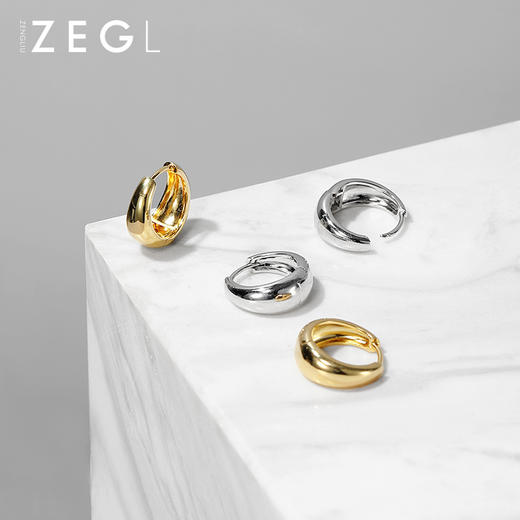 ZENGLIU圆圈耳环女欧美ins简约冷淡风耳钉耳扣小众耳饰2021年新款 商品图2