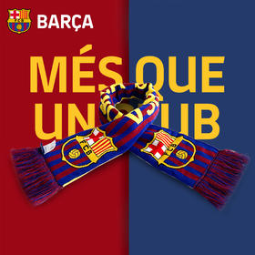 巴塞罗那俱乐部商品丨巴萨围巾礼物球迷助威双面围巾足球周边