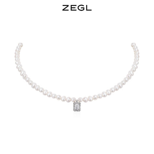 ZEGL高级感法式复古淡水珍珠项链女巴洛克轻奢小众气质吊坠锁骨链 商品图1