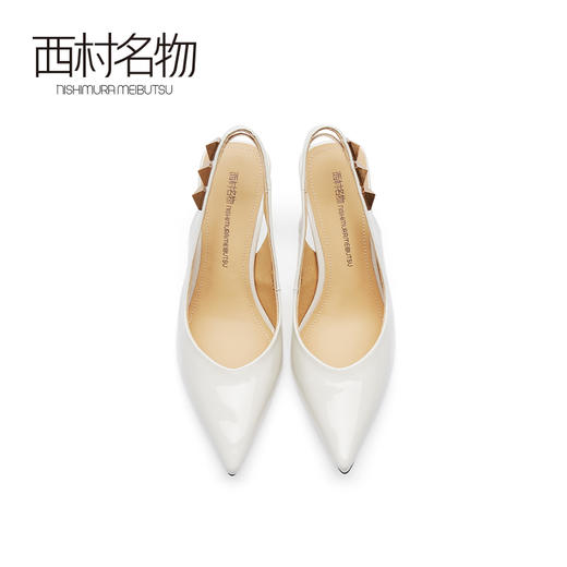 西村名物2021夏新款尖头凉鞋仙女风细跟女鞋包头后空高跟鞋15771 商品图3