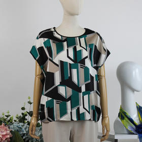 FOCALS女装夏季新款圆领短袖休闲印花T恤上衣20BN062GV