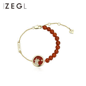 ZEGL设计师925纯银牛年本命年礼物红玛瑙手链女属牛情侣手串饰品