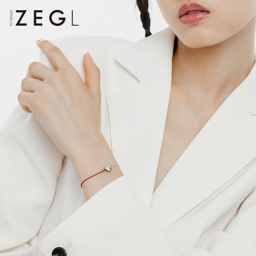 ZEGL设计师925银牛年本命年红绳手链女ins小众设计手绳个性手饰品 商品图4